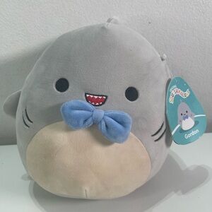 Squishmallow Gordon Shark Gray Blue Bow Tie Plush Stuffed Animal Toy 8" Tag